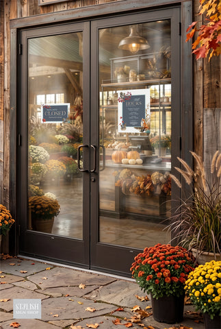 Maple & Meadow Fall Season Hours Signs