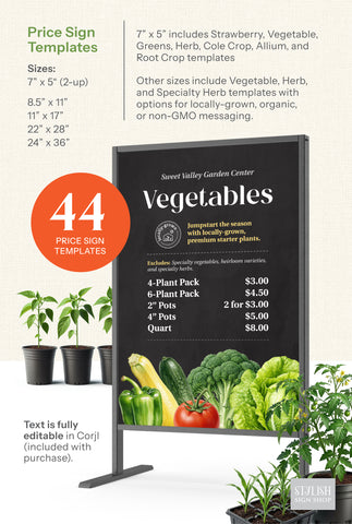 Kitchen Garden Collection  |  Bench Cards and Pricing Signs