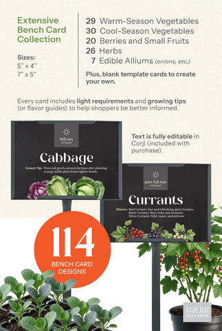 Kitchen Garden Collection  |  Bench Cards and Pricing Signs